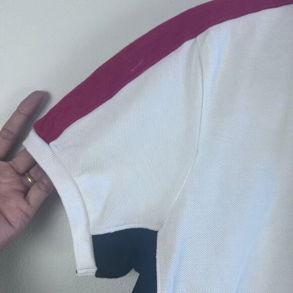 Polo Ralph Lauren White Custom Fit Men's Polo Embroidery Patch Red Blue Size S - Picture 5 of 9